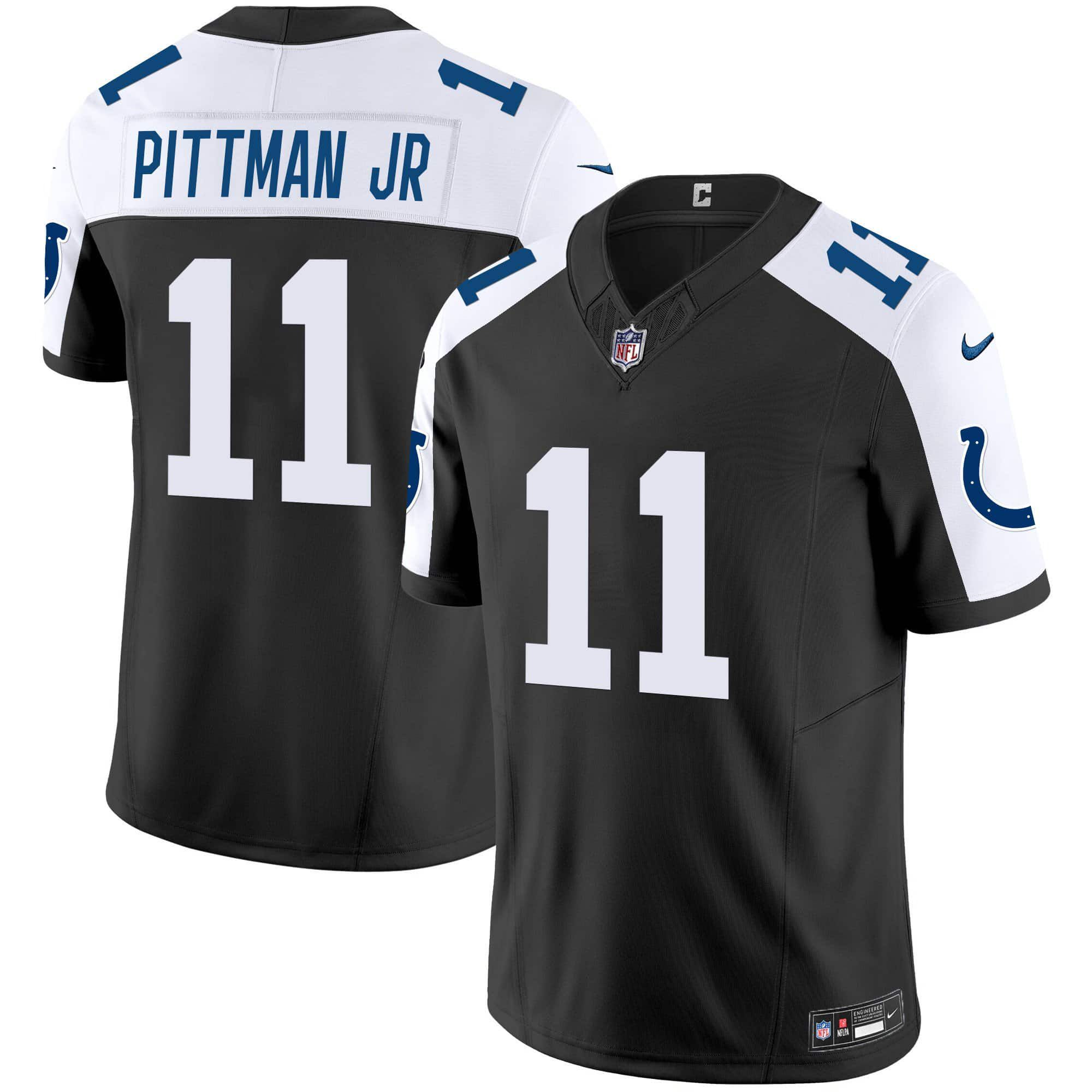 Men Indianapolis Colts #11 Pittman jr Black 2024 Nike Vapor Limited NFL Jersey